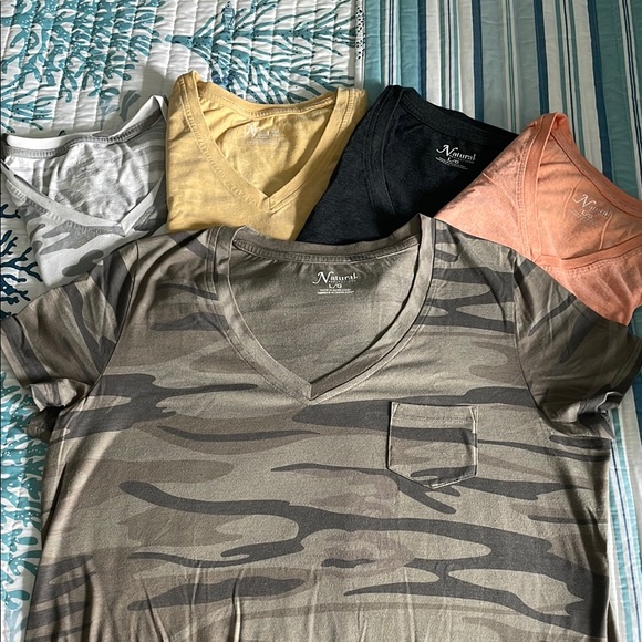 Natural Reflections LG 5 tshirts - Camouflage and Solid V-Neck T-Shirts - Picture 1 of 6